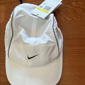 Nike White Sports Cap with Black Swoosh